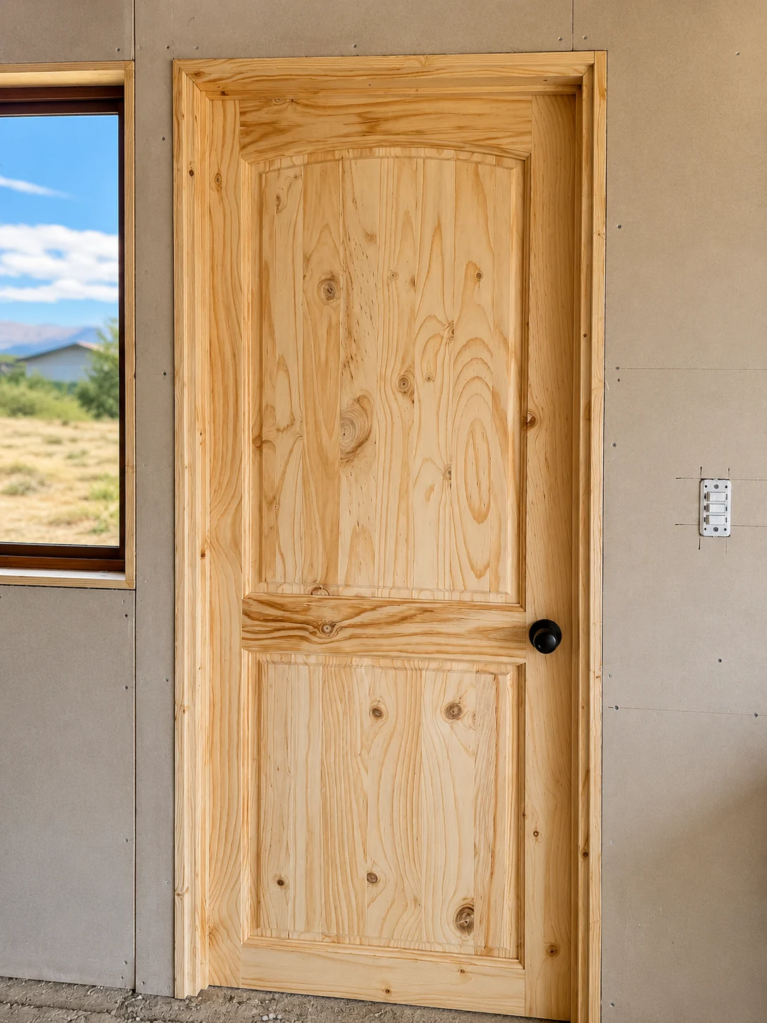 Puerta de madera en proceso